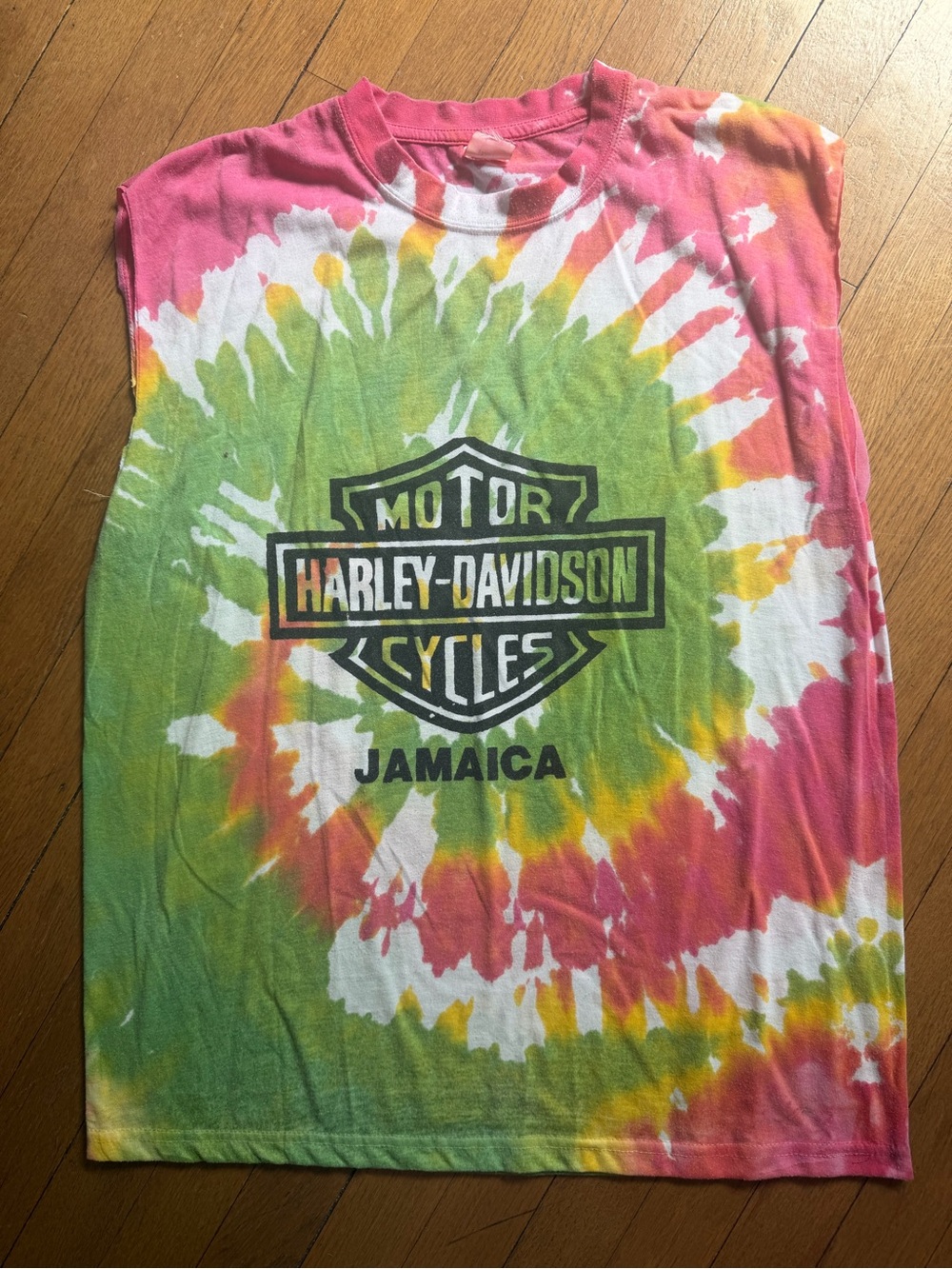 VTG 90s Harley-Davidson Jamaica Tie-Dye Muscle Tank